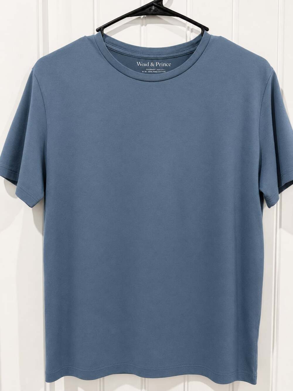 Wool & Prince Blue Pima Cotton Merino Wool Blend Crew Neck Tee Men’s M